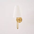 Scoop Brass Wall Lamp Sculptural Modern Bedroom Living Room Hallway — Brass Black