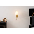 Scoop Brass Wall Lamp Sculptural Modern Bedroom Living Room Hallway — Brass Black