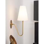 Scoop Brass Wall Lamp Sculptural Modern Bedroom Living Room Hallway — Brass Black