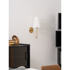 Scoop Brass Wall Lamp Sculptural Modern Bedroom Living Room Hallway — Brass Black