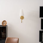 Scoop Brass Wall Lamp Sculptural Modern Bedroom Living Room Hallway — Brass Black