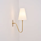 Scoop Brass Wall Lamp Sculptural Modern Bedroom Living Room Hallway — Brass Black