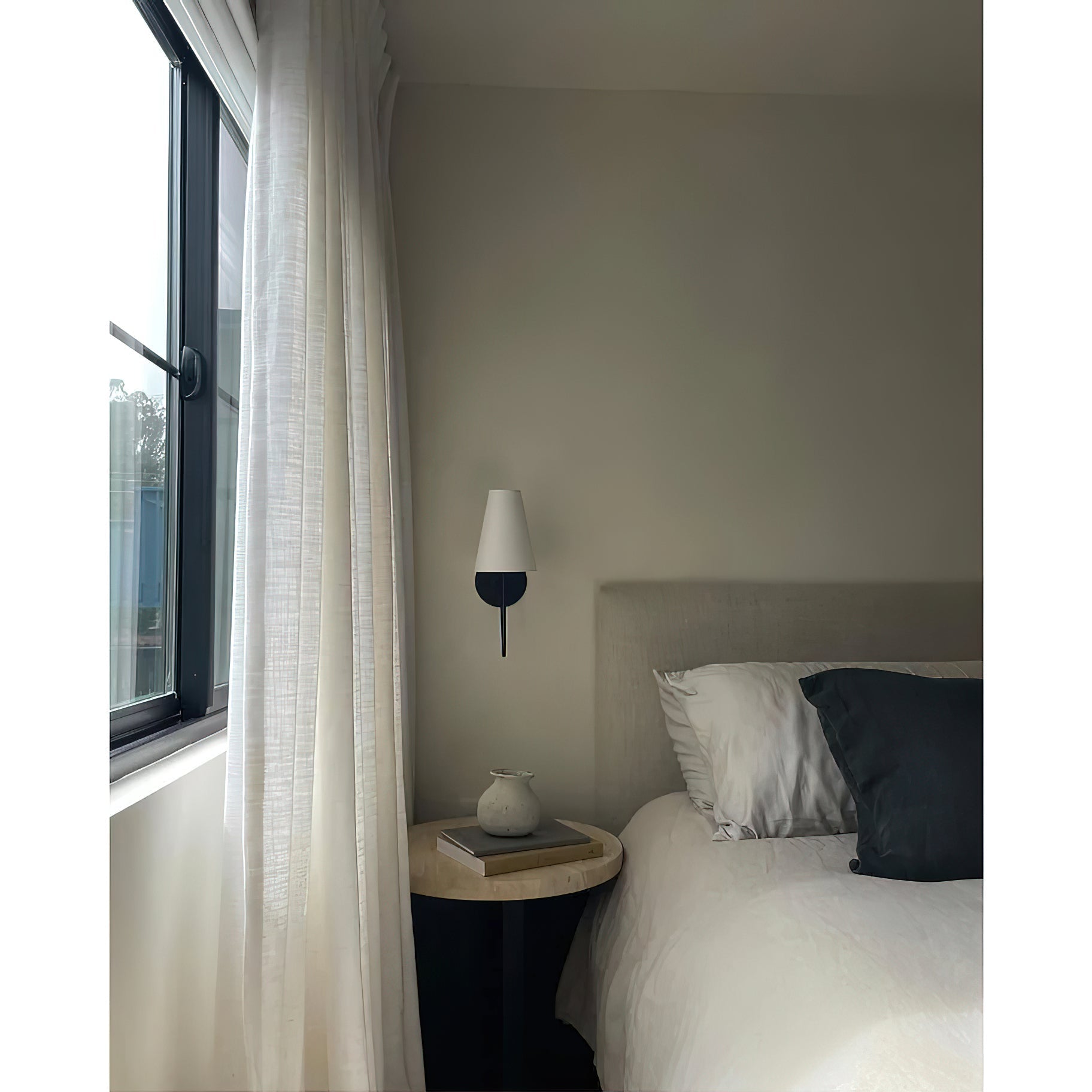 Scoop Brass Wall Lamp Sculptural Modern Bedroom Living Room Hallway — Brass Black