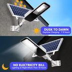 Solar flood light 200W equivalent dual head motion sensor IP66 outdoor — bright white illumination