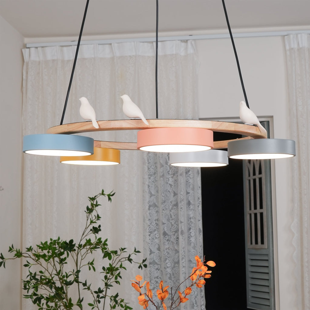 Cliff Chandelier Bird Round