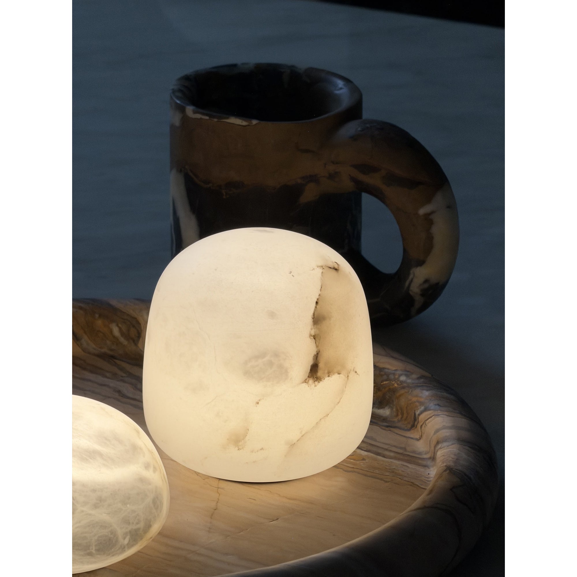 Alabaster Portable Cordless Table Lamp Built-in Battery Rechargeable Warm LED Bedside Outdoor — 3 Colors