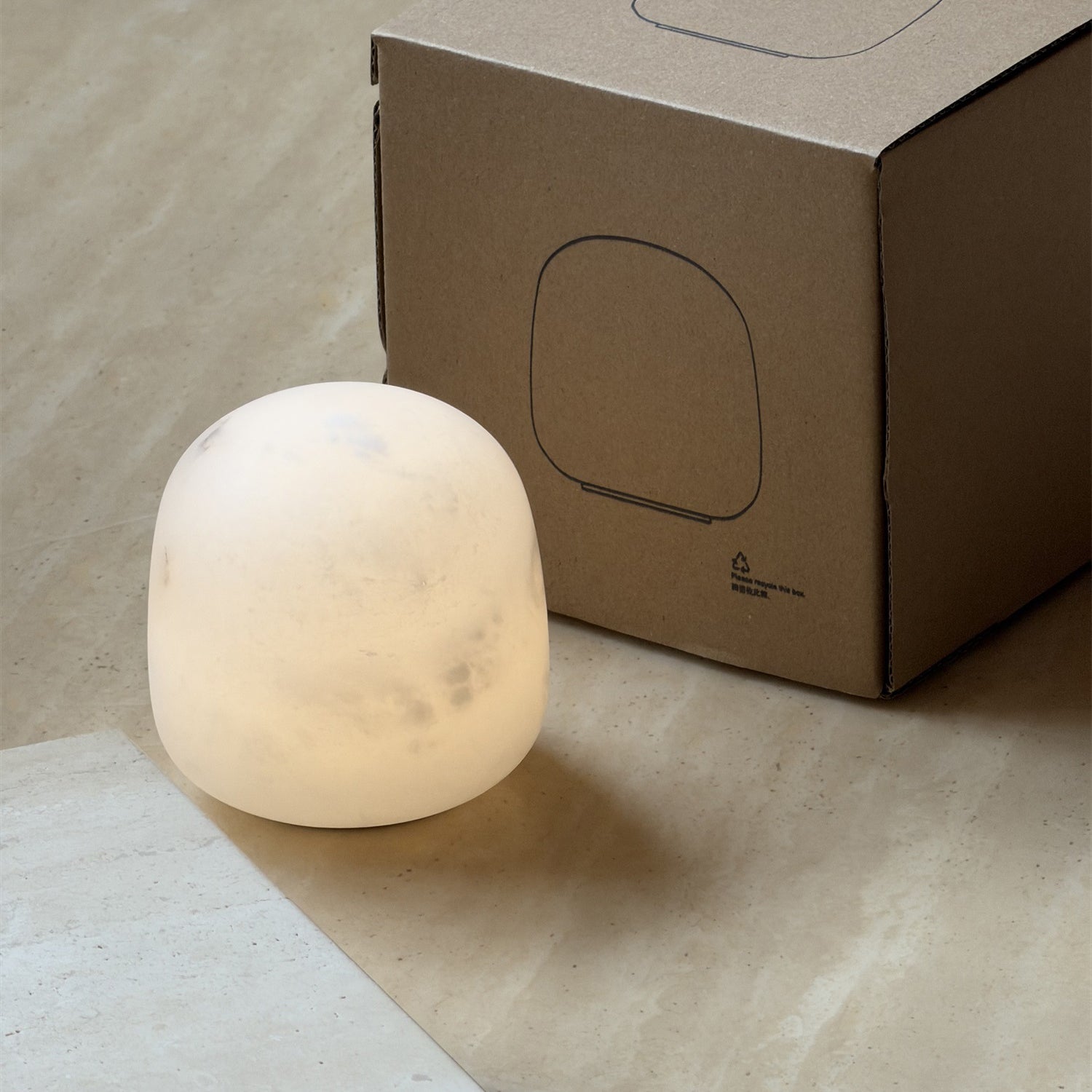 Alabaster Portable Cordless Table Lamp Built-in Battery Rechargeable Warm LED Bedside Outdoor — 3 Colors