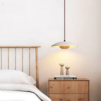 Zodore Wide-Brim Travertine Pendant Light