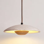 Zodore Wide-Brim Travertine Pendant Light