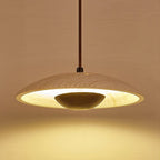 Zodore Wide-Brim Travertine Pendant Light