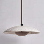 Zodore Wide-Brim Travertine Pendant Light