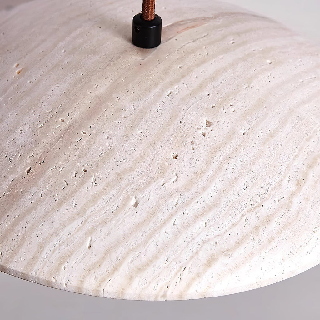 Zodore Wide-Brim Travertine Pendant Light