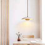 Zodore Wide-Brim Travertine Pendant Light