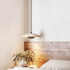 Zodore Wide-Brim Travertine Pendant Light