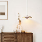 Zodore Wide-Brim Travertine Pendant Light