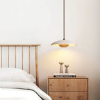 Zodore Wide-Brim Travertine Pendant Light
