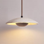 Zodore Wide-Brim Travertine Pendant Light
