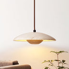 Zodore Wide-Brim Travertine Pendant Light
