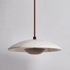 Zodore Wide-Brim Travertine Pendant Light