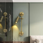 Adjustable Spot Rail Wall Light Bronze Retro Hardwired Bedroom Living Room — 1 & 2 Head Sets