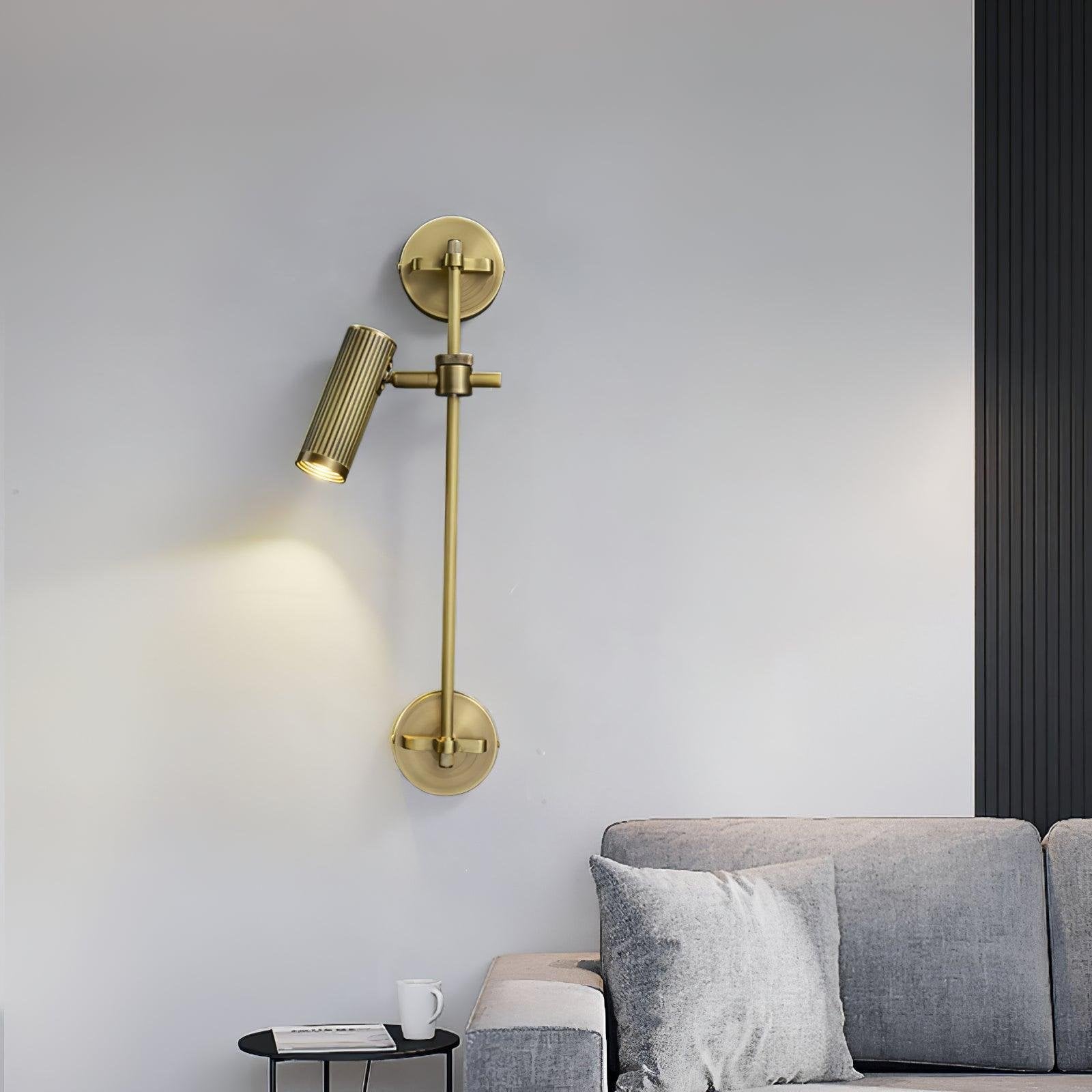 Adjustable Spot Rail Wall Light Bronze Retro Hardwired Bedroom Living Room — 1 & 2 Head Sets