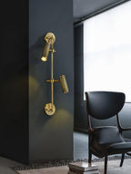 Adjustable Spot Rail Wall Light Bronze Retro Hardwired Bedroom Living Room — 1 & 2 Head Sets