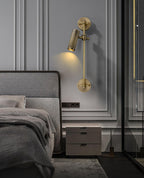 Adjustable Spot Rail Wall Light Bronze Retro Hardwired Bedroom Living Room — 1 & 2 Head Sets