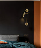 Adjustable Spot Rail Wall Light Bronze Retro Hardwired Bedroom Living Room — 1 & 2 Head Sets
