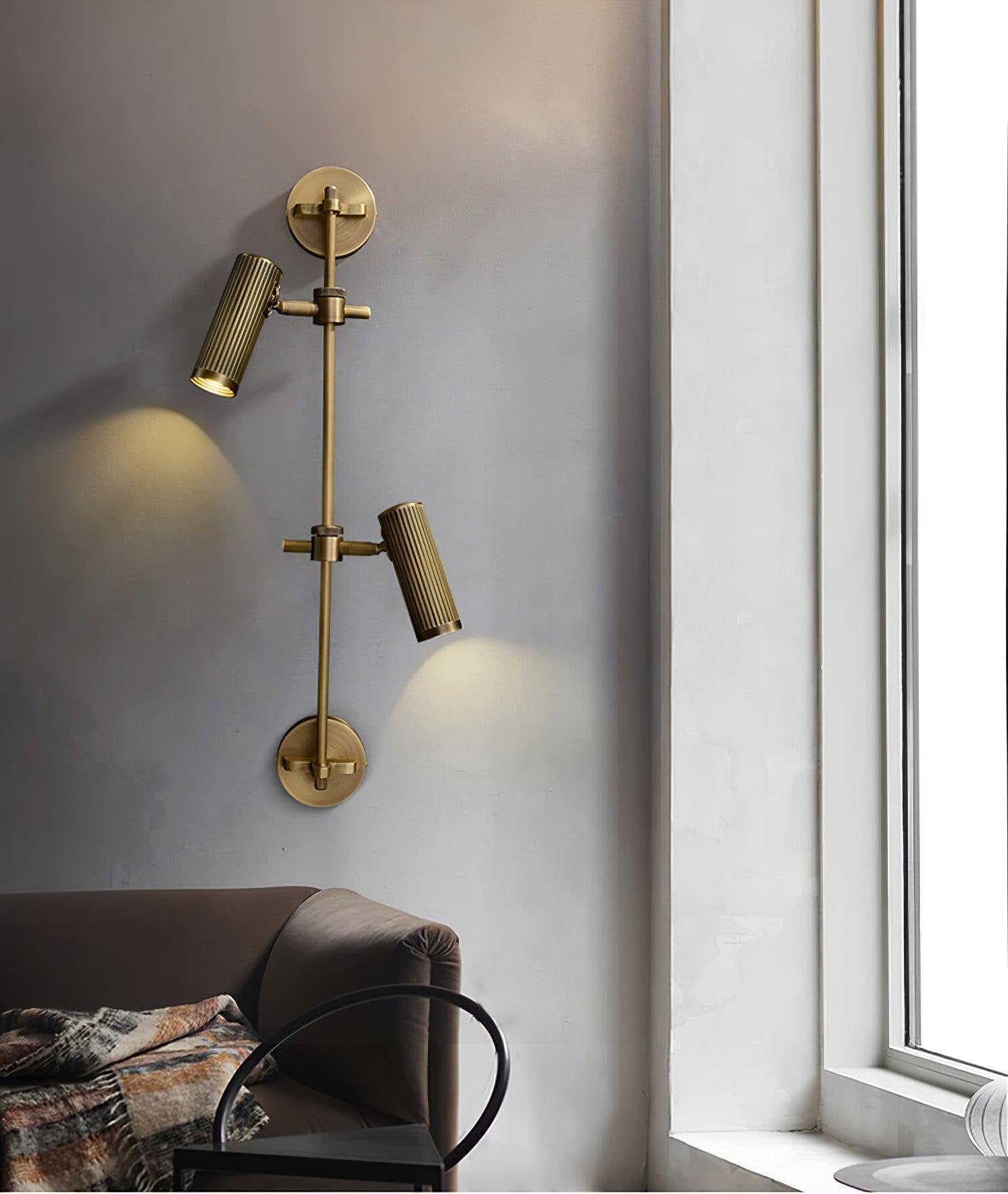 Adjustable Spot Rail Wall Light Bronze Retro Hardwired Bedroom Living Room — 1 & 2 Head Sets