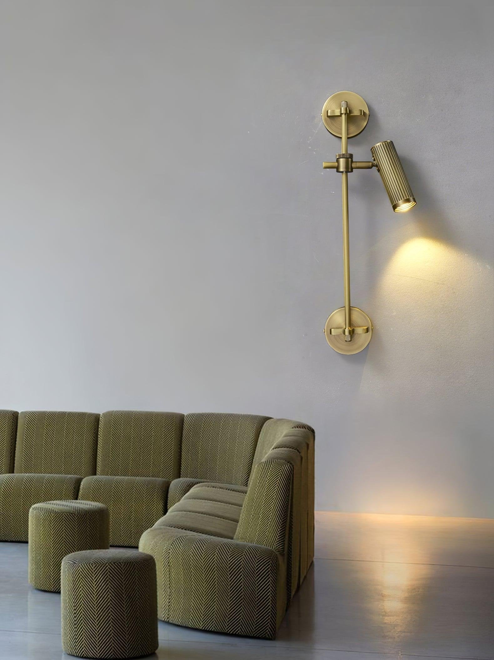 Adjustable Spot Rail Wall Light Bronze Retro Hardwired Bedroom Living Room — 1 & 2 Head Sets