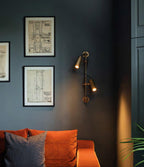 Adjustable Spot Rail Wall Light Bronze Retro Hardwired Bedroom Living Room — 1 & 2 Head Sets