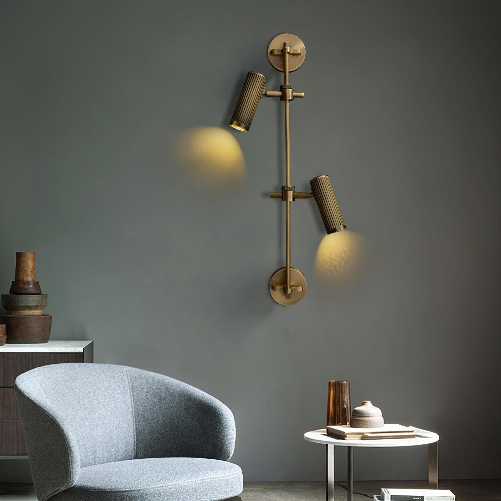 Adjustable Spot Rail Wall Light Bronze Retro Hardwired Bedroom Living Room — 1 & 2 Head Sets