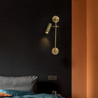 Adjustable Spot Rail Wall Light Bronze Retro Hardwired Bedroom Living Room — 1 & 2 Head Sets