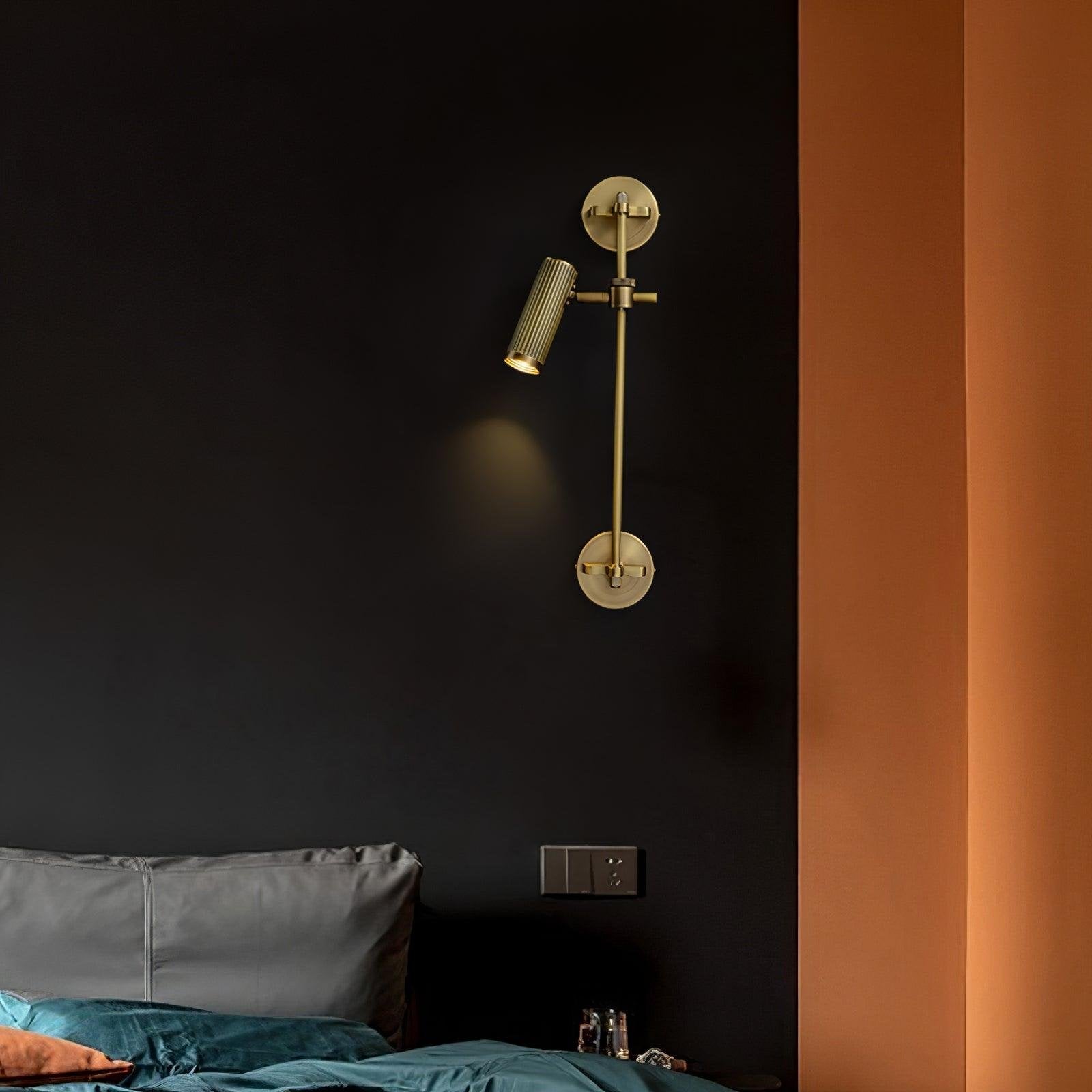 Adjustable Spot Rail Wall Light Bronze Retro Hardwired Bedroom Living Room — 1 & 2 Head Sets