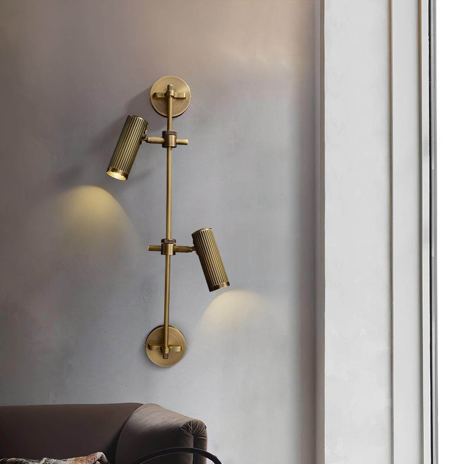 Adjustable Spot Rail Wall Light Bronze Retro Hardwired Bedroom Living Room — 1 & 2 Head Sets
