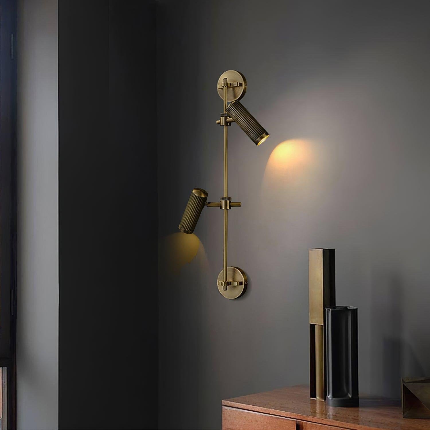 Adjustable Spot Rail Wall Light Bronze Retro Hardwired Bedroom Living Room — 1 & 2 Head Sets