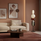 Stacked Glass Pebble Floor Lamp Sculptural LED Warm White Living Room Bedroom — Multiple Colors