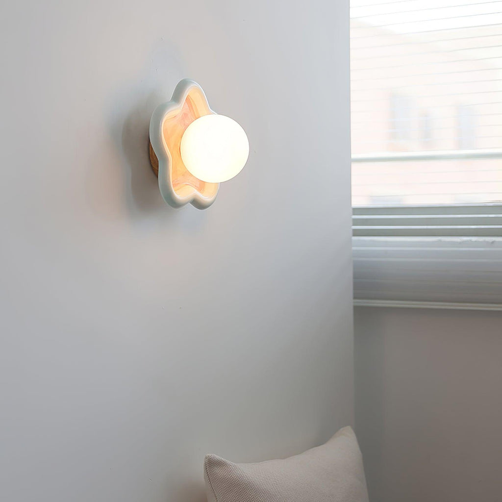 Petani Pink & Yellow Floral Wall Light