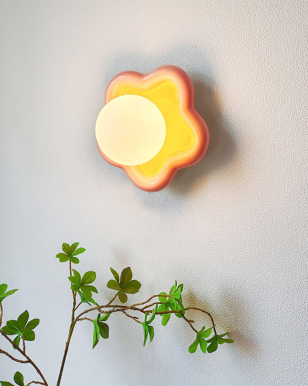Petani Pink & Yellow Floral Wall Light