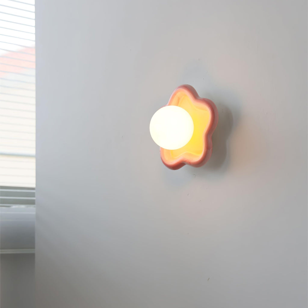 Petani Pink & Yellow Floral Wall Light