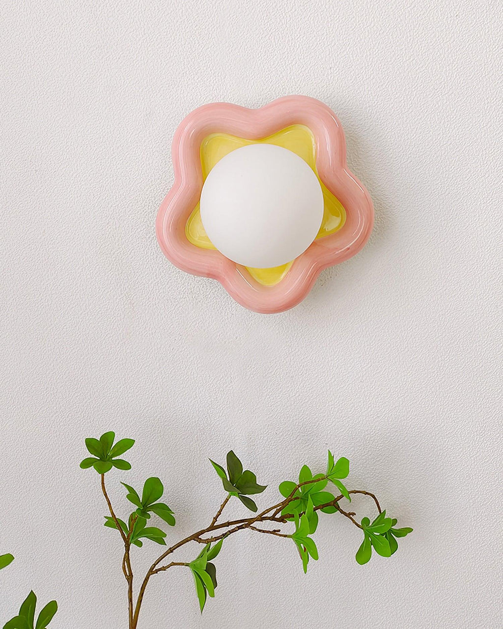 Petani Pink & Yellow Floral Wall Light