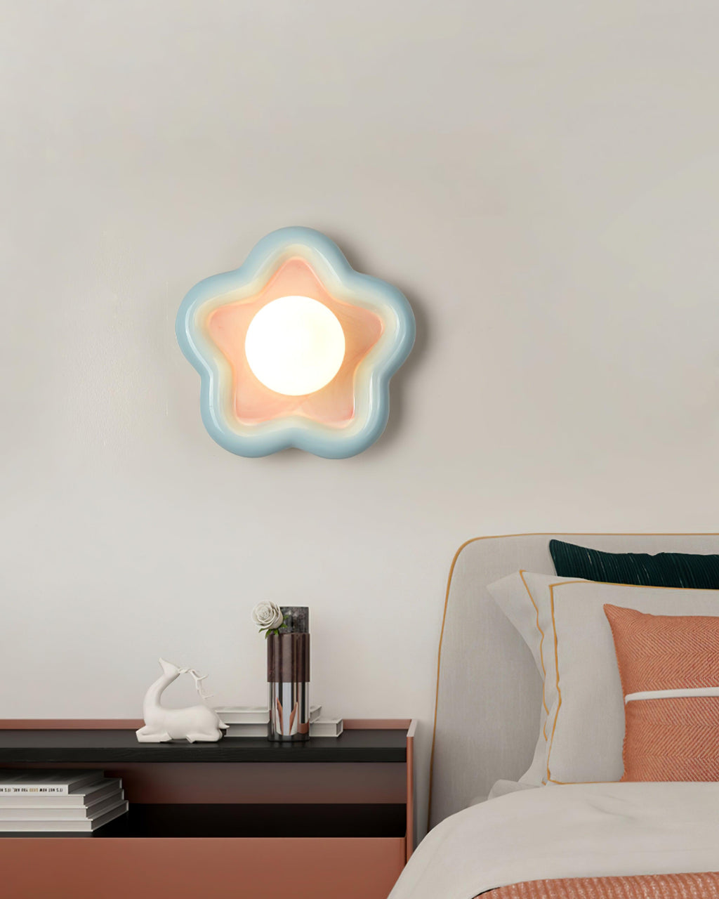 Petani Pink & Yellow Floral Wall Light