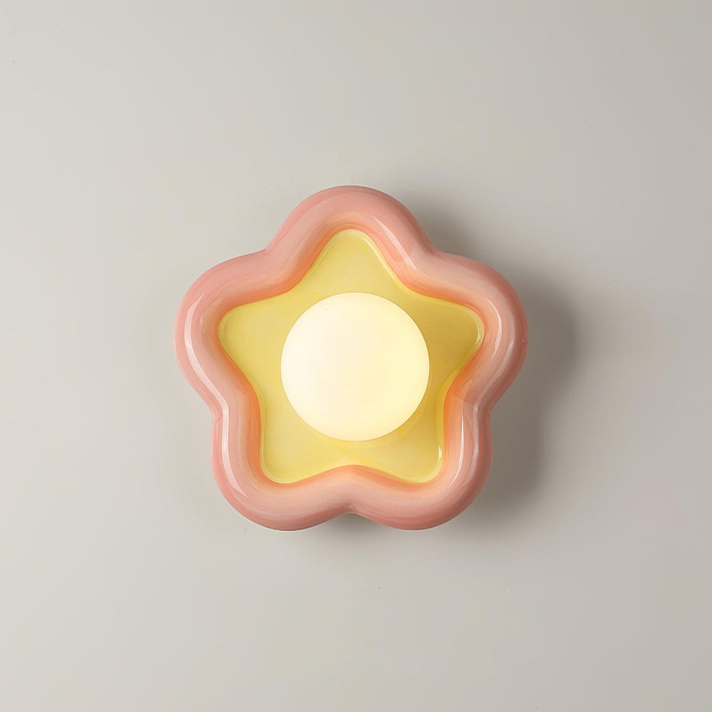 Petani Pink & Yellow Floral Wall Light
