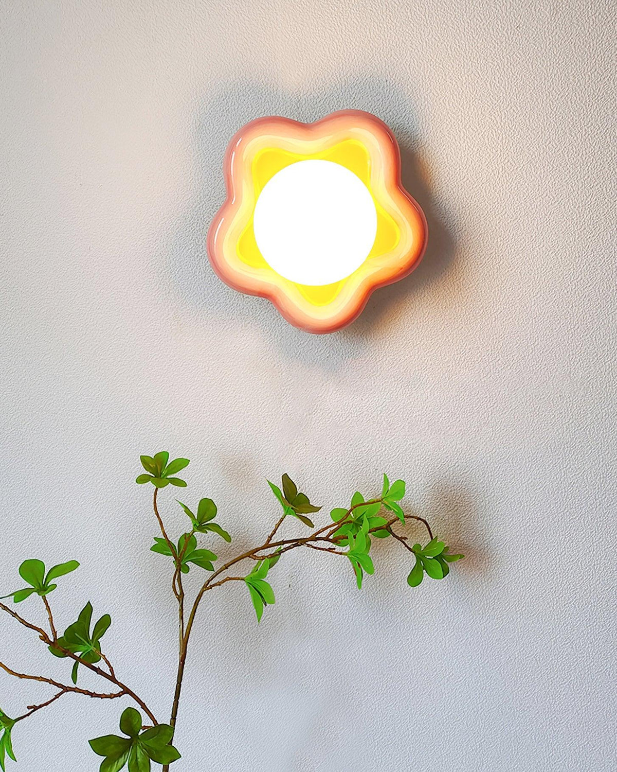 Petani Pink & Yellow Floral Wall Light
