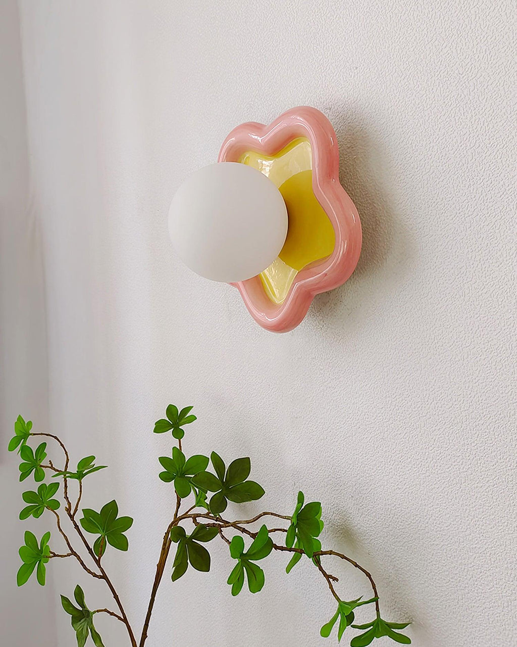 Petani Pink & Yellow Floral Wall Light