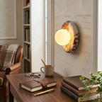 Orli Marble Wall Sconce Natural Stone LED Bedroom Living Room — Multiple Stone Selections