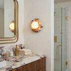 Orli Marble Wall Sconce Natural Stone LED Bedroom Living Room — Multiple Stone Selections