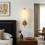 Brindisi Alabaster Wall Lamp Brass Black Dimmable Bedroom Living Room — 1 to 2 Heads