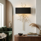 Twig Sculptural Wall Lamp Organic Branch LED Warm White Living Room Bedroom Restaurant — Brass Black