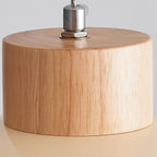 Pendant Lamp Metal and Wood PE Shade Dome Shape Minimalist
